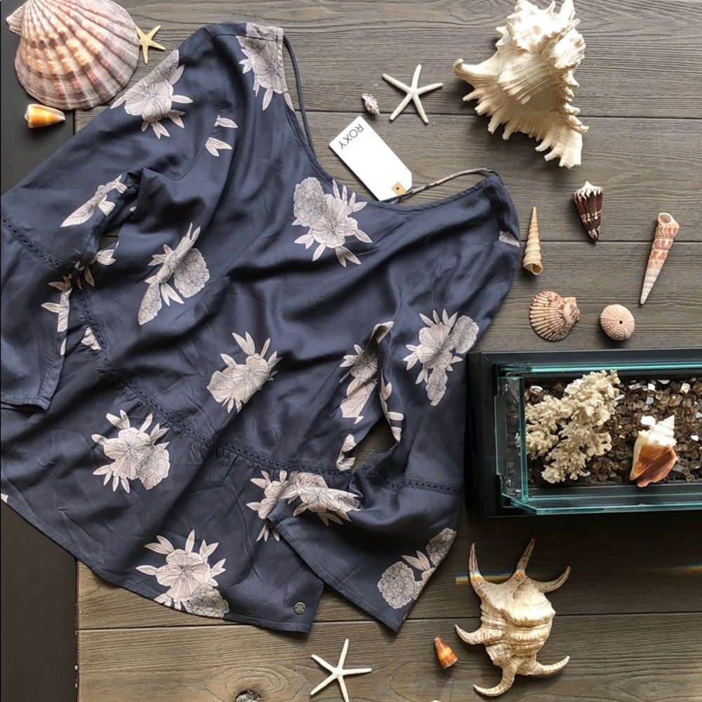 Navy Floral Women's Top